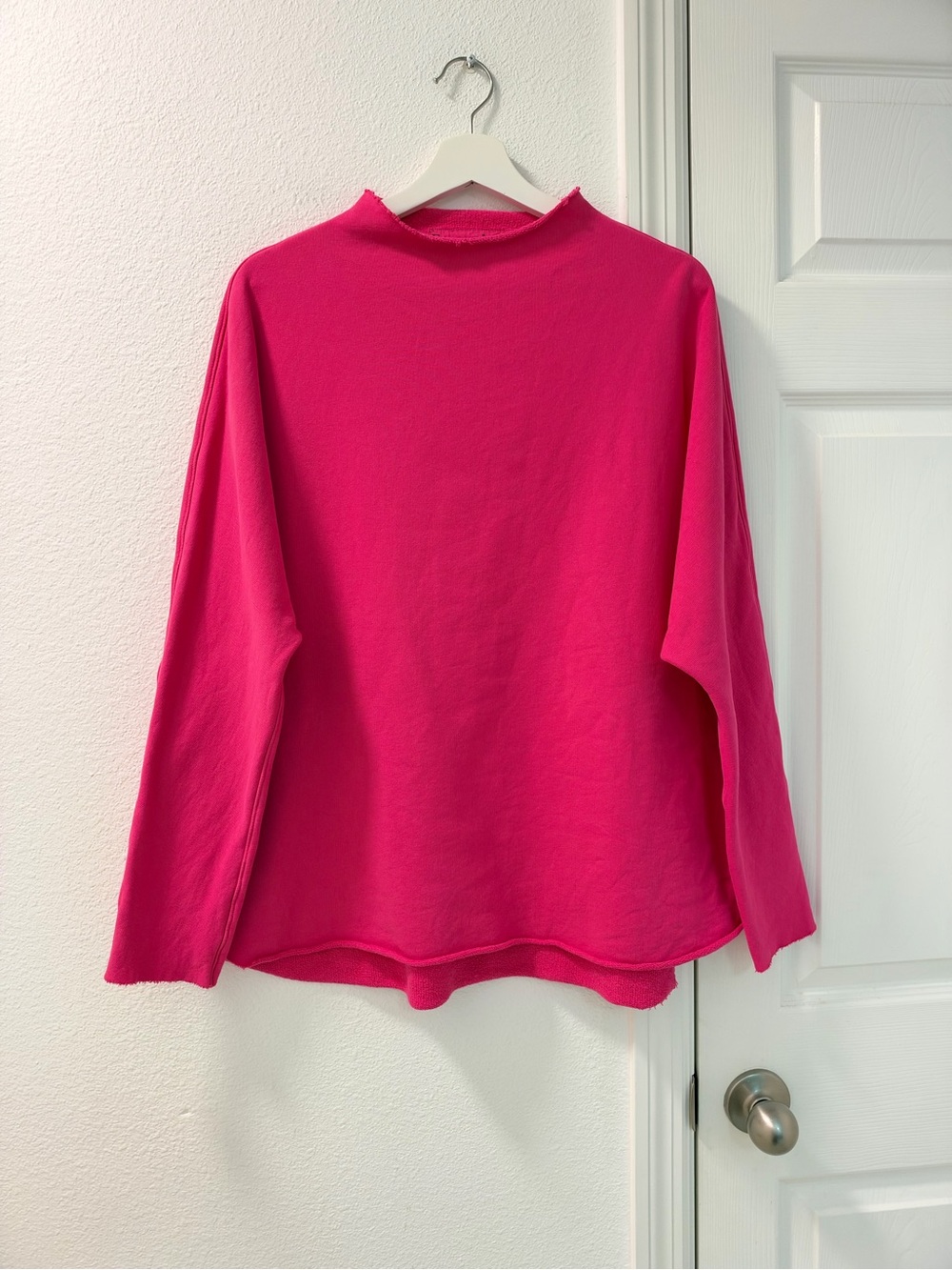 Frank & Eileen Effie Long Sleeve Funnel Neck Tee Capelet Sweatshirt pink size M